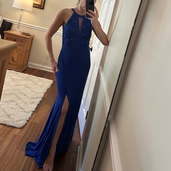 Night Way Collections Royal Blue Evening Gown Size 4 - Picture 1 of 5